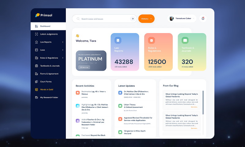 LegalTech Platform Interface Design